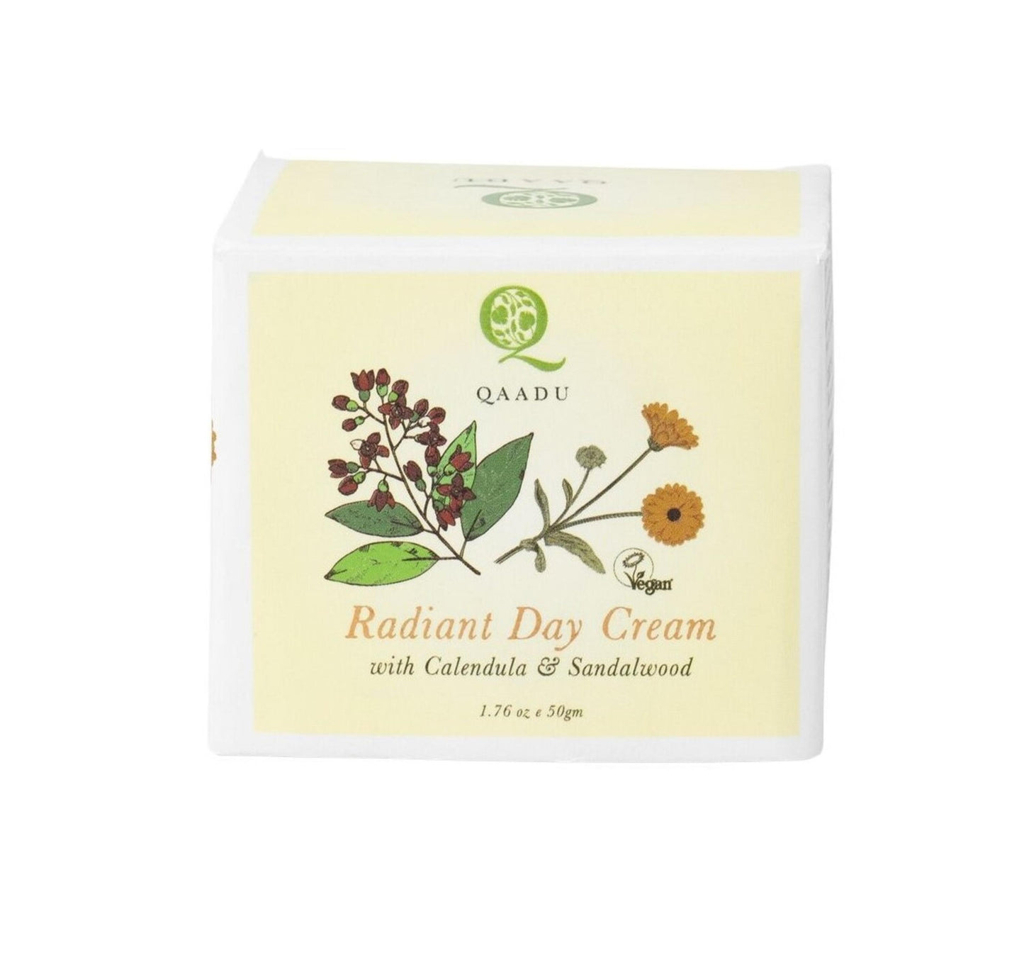 Qaadu Radiant Day Cream With Calendula & Sandalwood Extracts for Hydrate & Youthful Skin 50 g