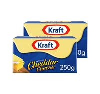 Kraft Processed Cheddar Cheese 2 x 250 g Lulu Hypermarket