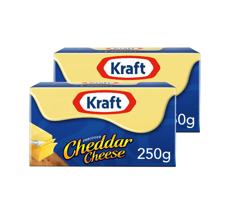 Kraft Processed Cheddar Cheese 2 x 250 g Lulu Hypermarket