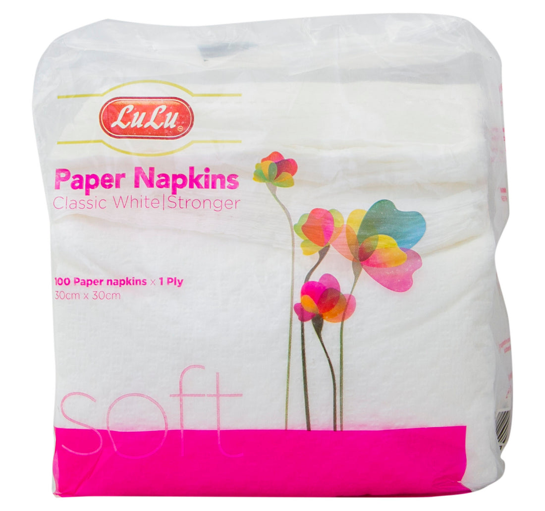 LuLu Paper Napkins Classic White 1ply 30 x 30cm 100pcs