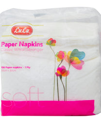 LuLu Paper Napkins Classic White 1ply 30 x 30cm 100pcs