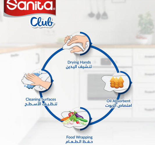 Sanita Club Household Kitchen Towels 8 + 2 Rolls