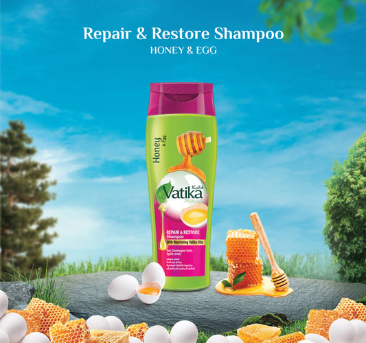 Vatika Naturals Repair & Restore Shampoo For Damage Hair Split-Ends 200 ml
