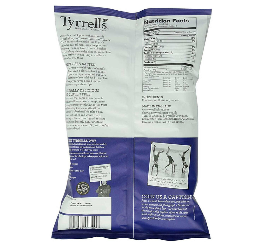 Tyrrells Lightly Sea Salted Hand Cooked English Crisps 150 g