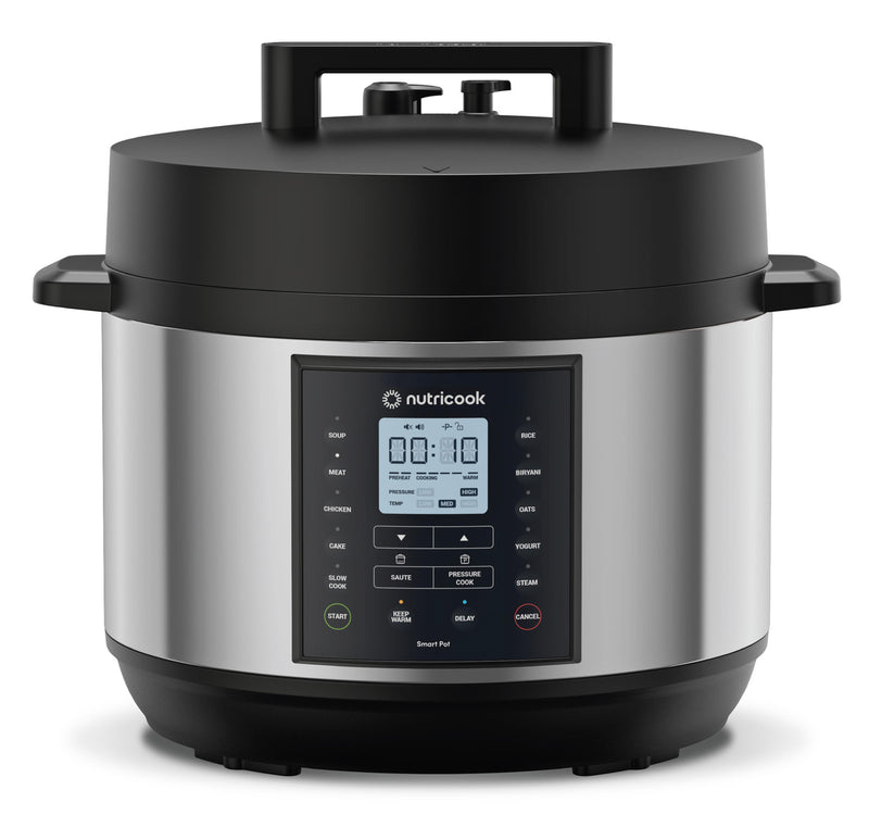 Nutricook Smart Pot 2 Plus, 9 in 1 Electric Pressure Cooker, 9.5 L, 1500 W, Stainless Steel/Black, NC-SP210L