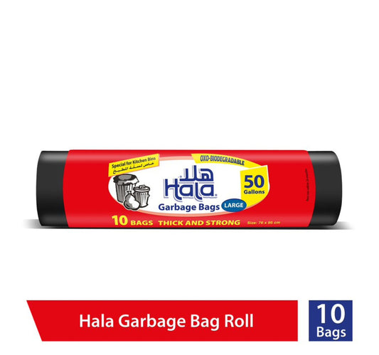 أكياس قمامة هالة 50 جالون حجم كبير 76 × 95 سم 10 قطع