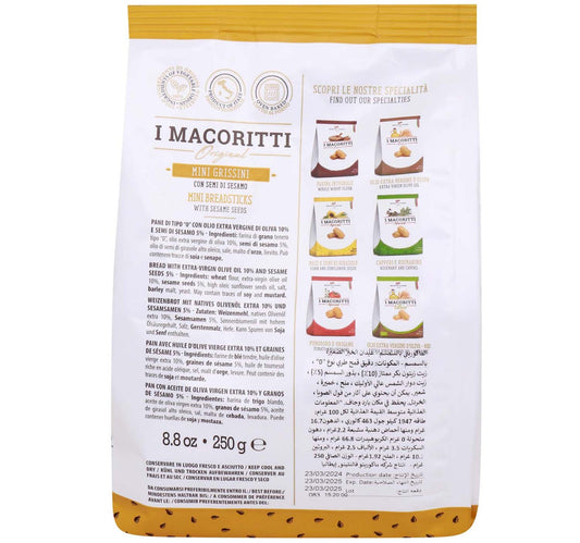 I Macoritti Mini Breadsticks Sesame Seed 250 g