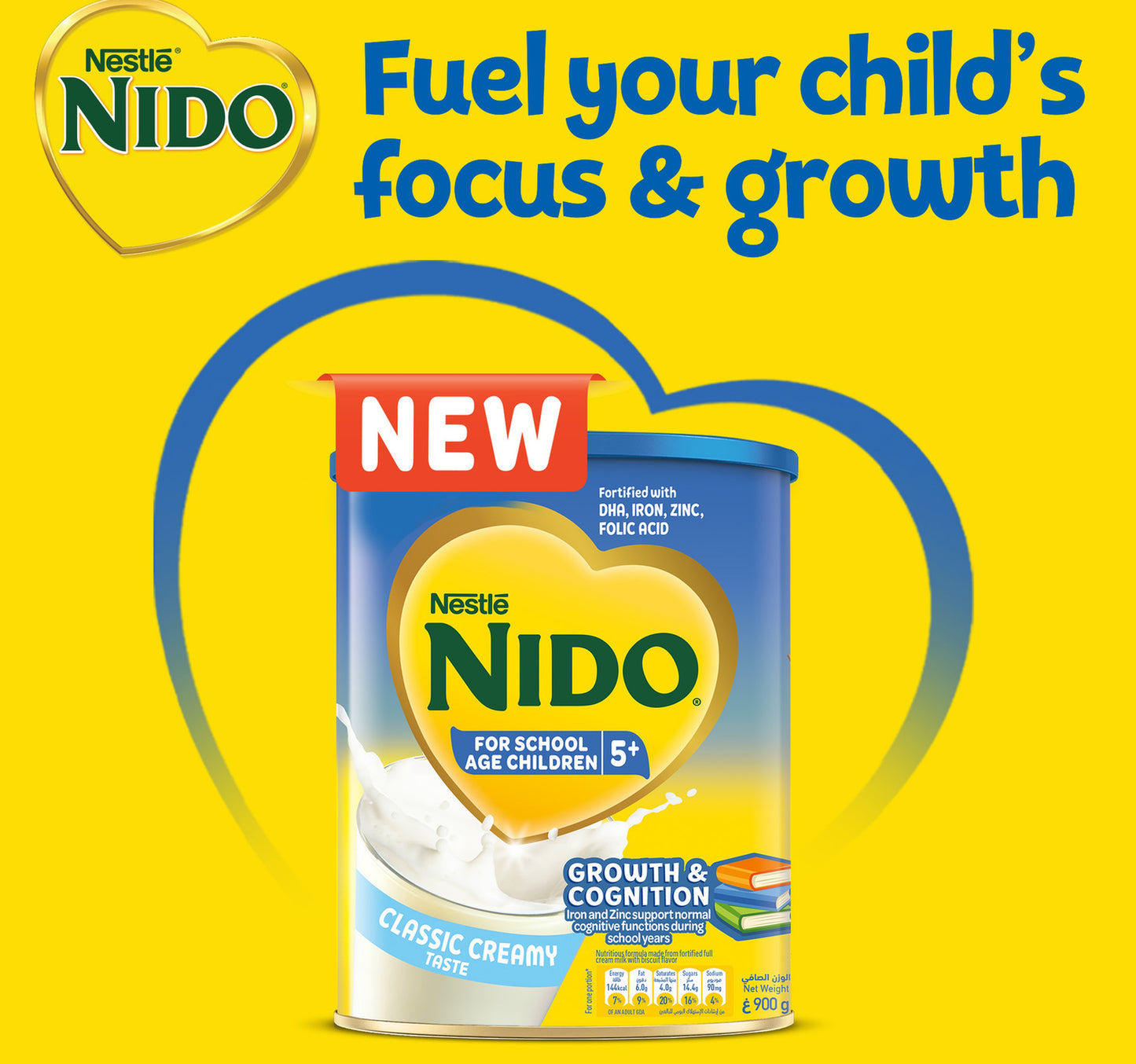 Nestle Nido School Age 5+ Classic Creamy Taste Tin 900 g