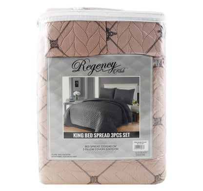 Regency King Bed Spread 220 x 240cm 3pcs Set Assorted