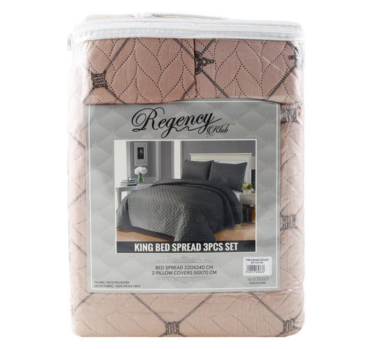 Regency King Bed Spread 220 x 240cm 3pcs Set Assorted