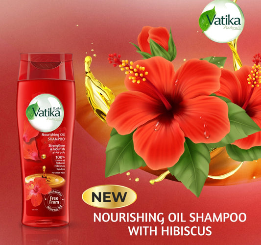 Vatika Naturals Nourishing Oil Shampoo Strengthen & Nourish Enriched with Hibiscus 425 ml