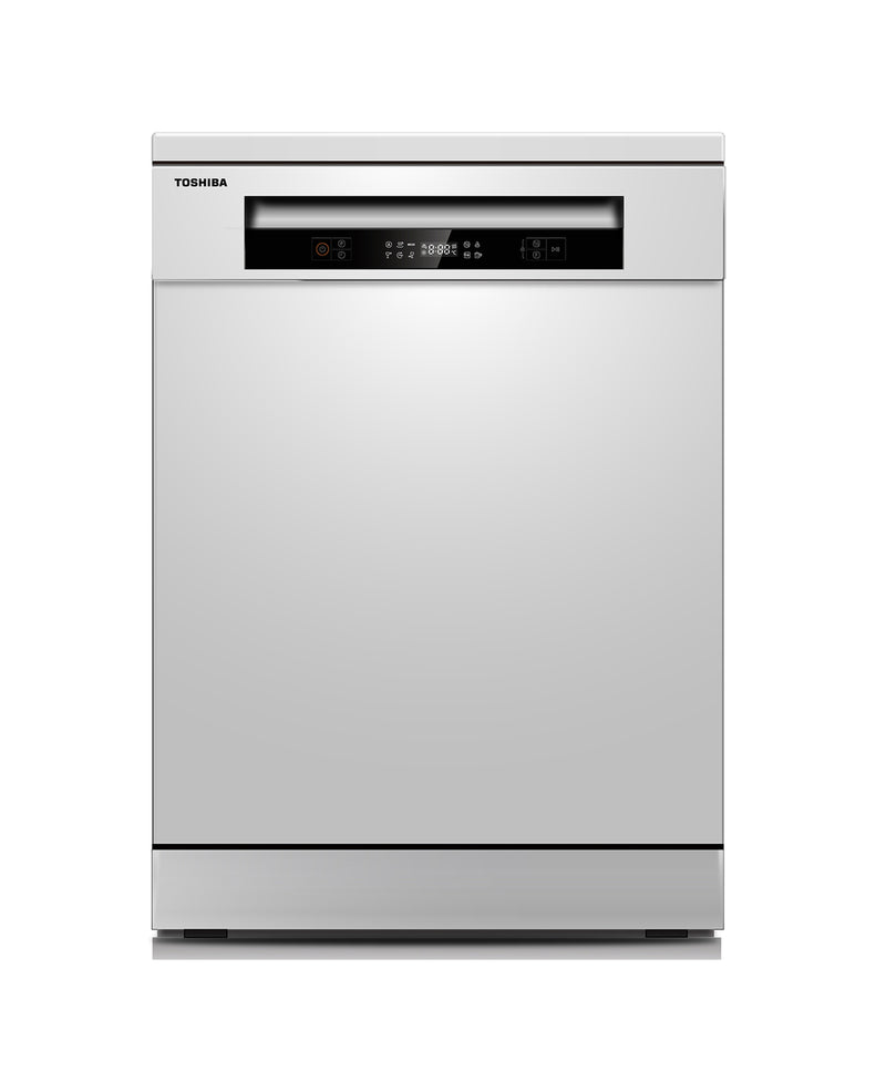 Toshiba Free Standing Dishwasher, 6 Programs, 14 Place Settings, White, DW-14F1ME(W)