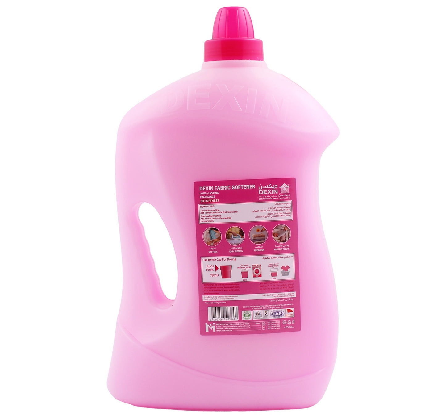 Dexin Fabric Softener Pink Value Pack 4 Litres