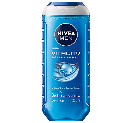 Nivea Men Vitality Fresh Shower Gel 3in1 Body Wash 250 ml