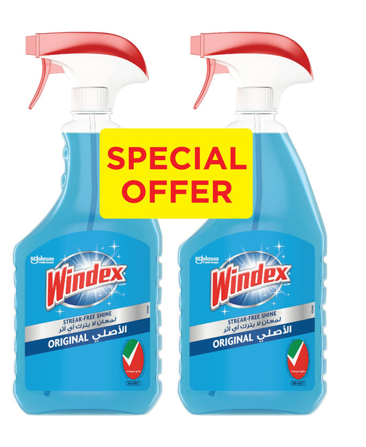 Windex Streak Free Shine Glass Cleaner Original 2 x 750 ml