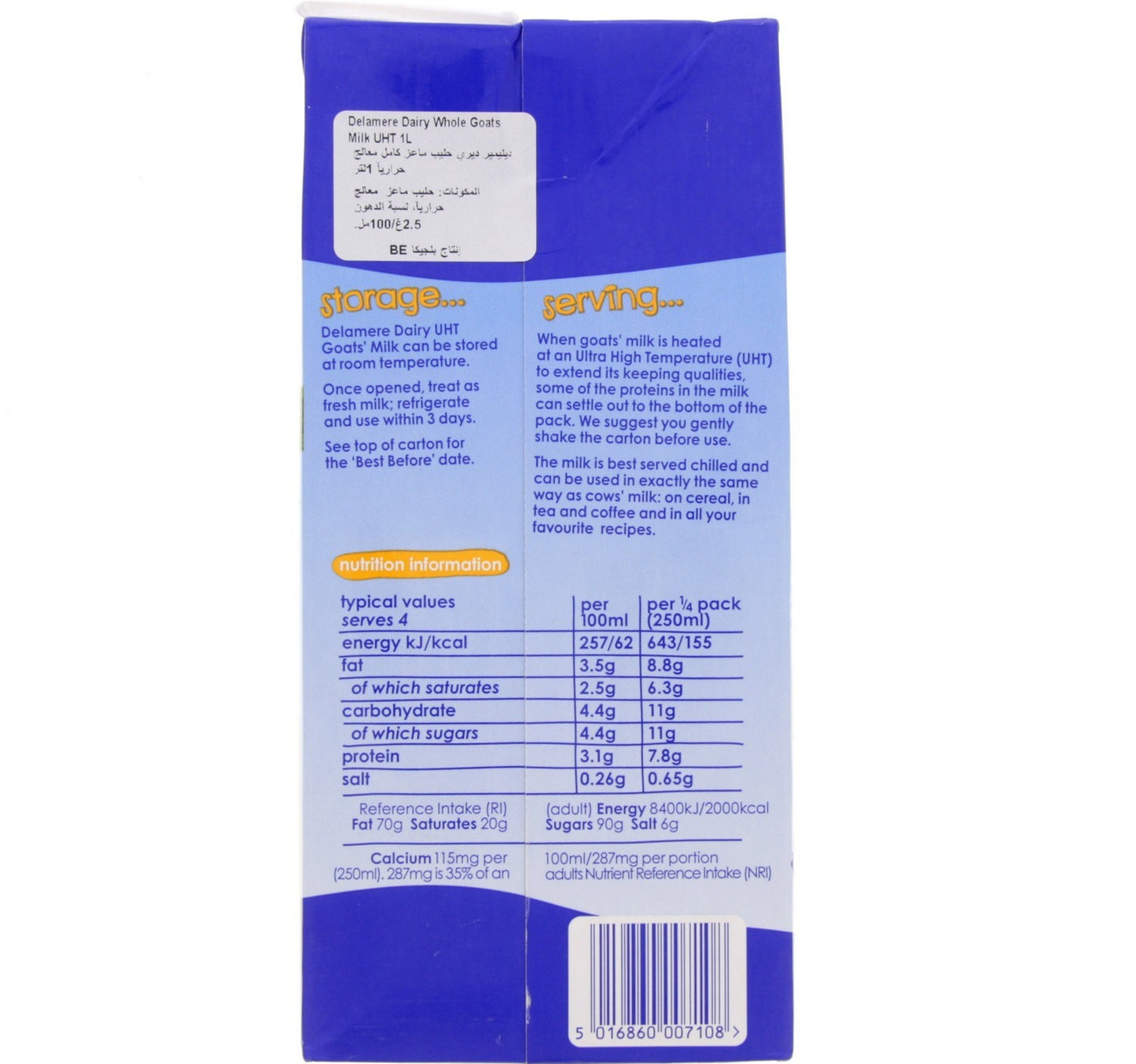 Delamere Goats Milk 1 Litre