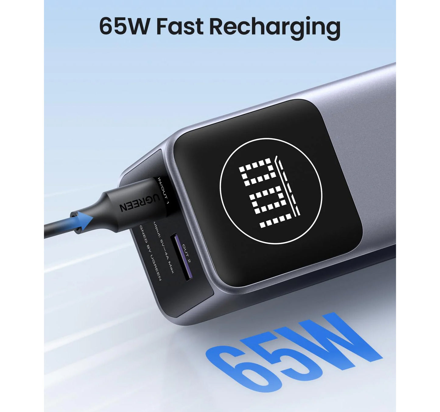 Ugreen Nexode 12000mAh Power Bank, Gray, 100W, PB724-35526B