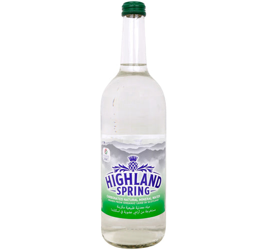 Highland Spring Sparkling Mineral Water Glass Bottle 750 ml