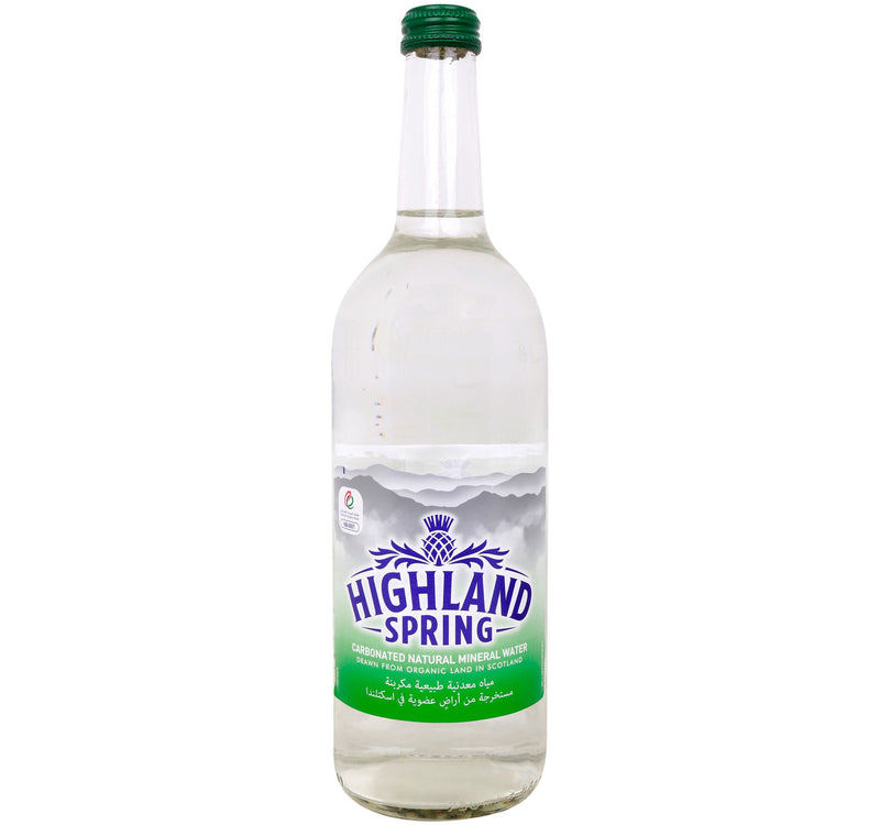 Highland Spring Sparkling Mineral Water Glass Bottle 750 ml