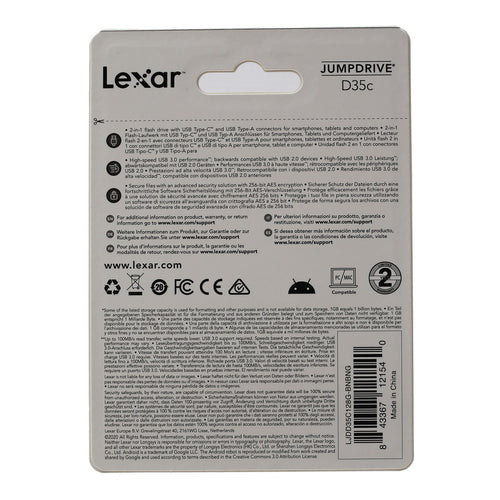 Lexar Type C Dual Drive, 128 GB, LJDD35C