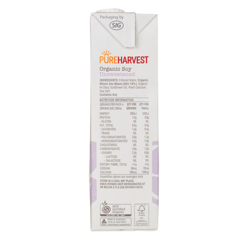 Pureharvest Unsweetened Organic Soy Milk 1 Litre