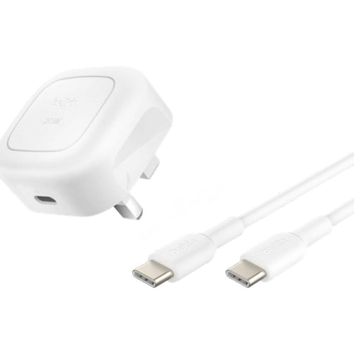 Belkin Boost Charge 20W Wall Charger with Type-c Cable, 1m, White, WCA009my1MWH-B6 Lulu Hypermarket
