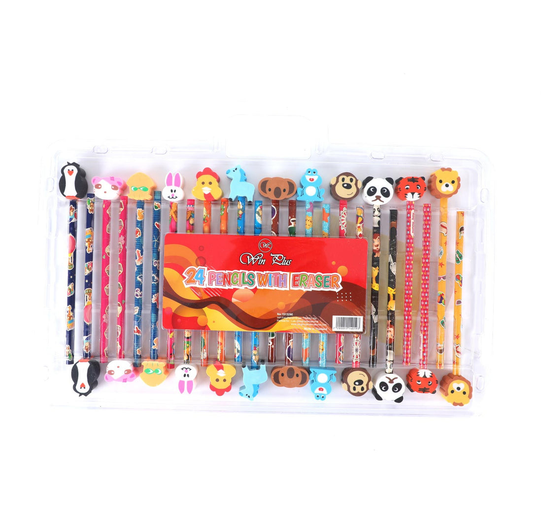 Win Plus Fancy Pencil with Eraser, 48 pcs, TTM003