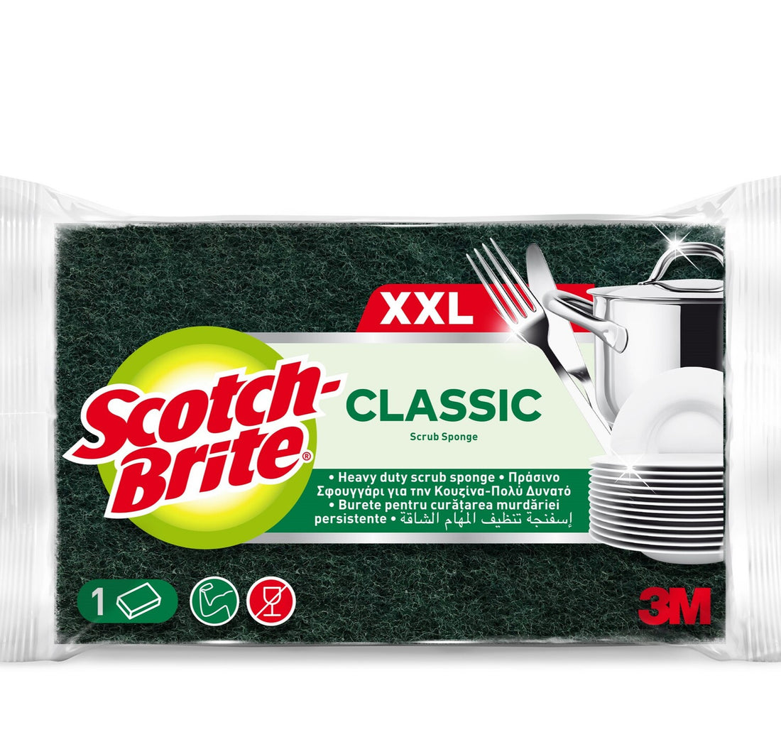 إسفنجة تنظيف سكوتش برايت XXL شديدة التحمل، قطعة واحدة