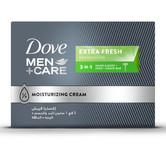 Dove Men+Care Refreshing Cleansing Bar Extra Fresh 3in1 with ¼ Moisturizing Cream 100 g