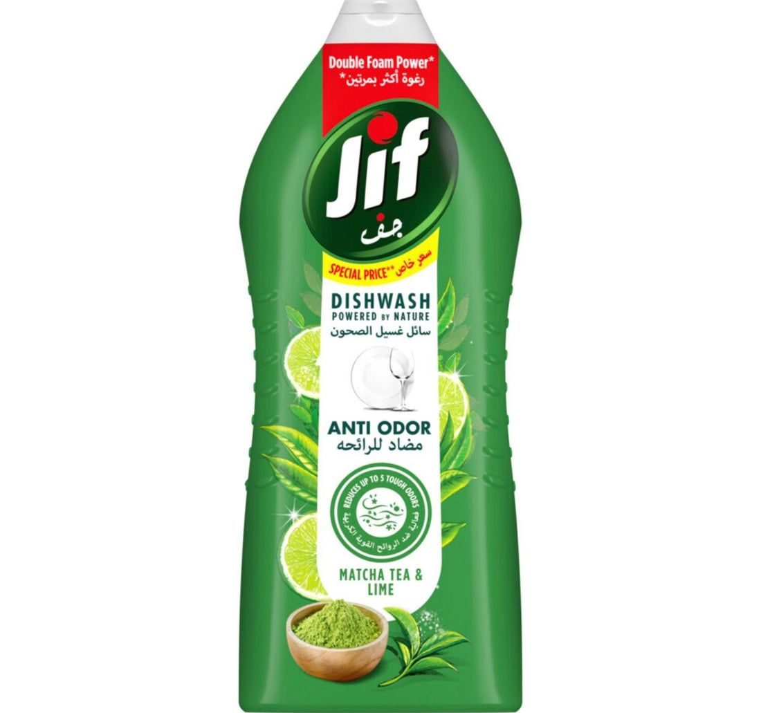 Jif Anti Odor Dishwashing Liquid Matcha Tea & Lime Double Foam Power 1275 ml