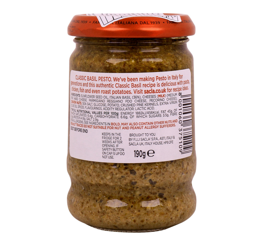 Sacla Classic Basil Pesto 190 g