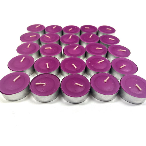 Maple Leaf Scented Tealight Candle Set 25pcs Purple Mixed Berries