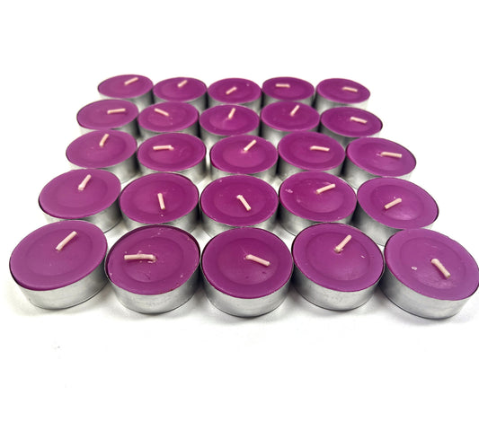 Maple Leaf Scented Tealight Candle Set 25pcs Purple Mixed Berries