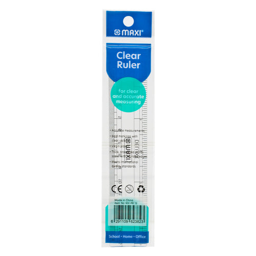 Maxi Clear Plastic Ruler 15cm