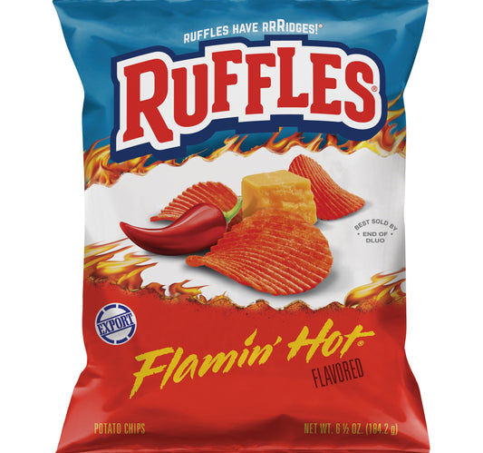 Ruffles Flamin Hot Flavored Potato Chips 184.2 g