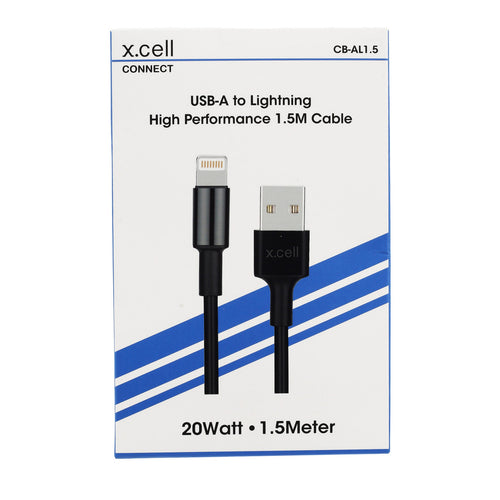 X.Cell USB Lightning Cable CB-AL1.5 Black Lulu Hypermarket