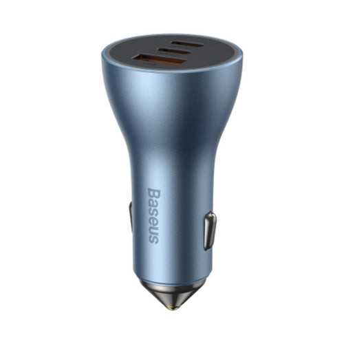 Baseus Fast 3-Port Car Charger, 65 W, Blue, DZ65UC Lulu Hypermarket
