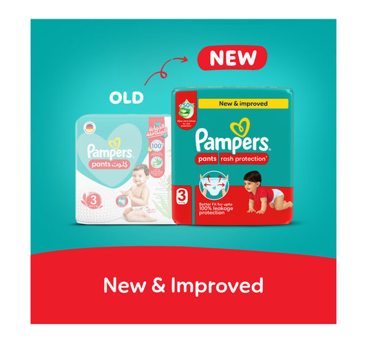 Pampers Rash Protection Pants Diapers, Size 3, 6-11kg, Value Pack, 26 pcs