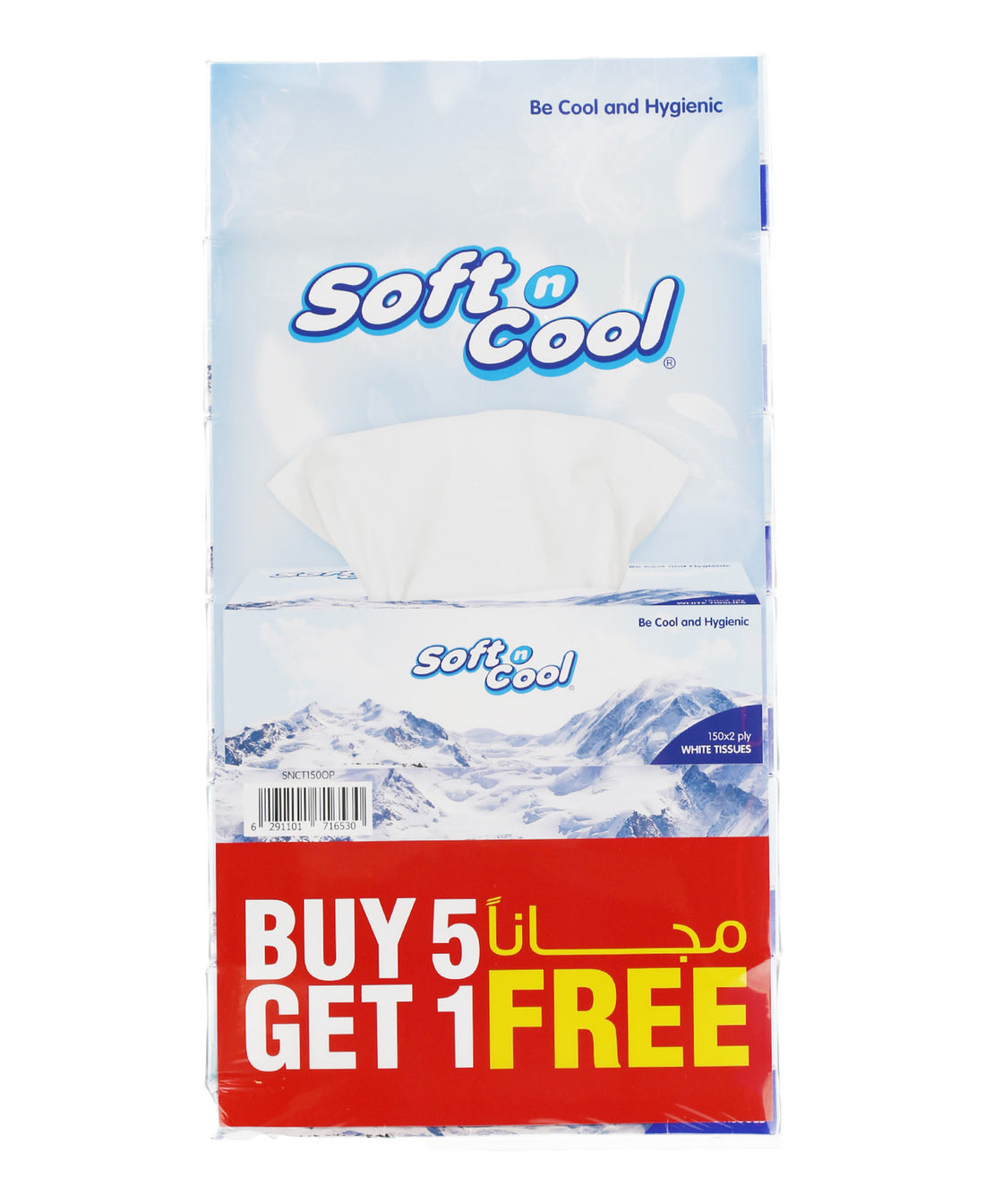 Soft N Cool Soft Facial Tissue 2 Ply 6 x 150 Sheets