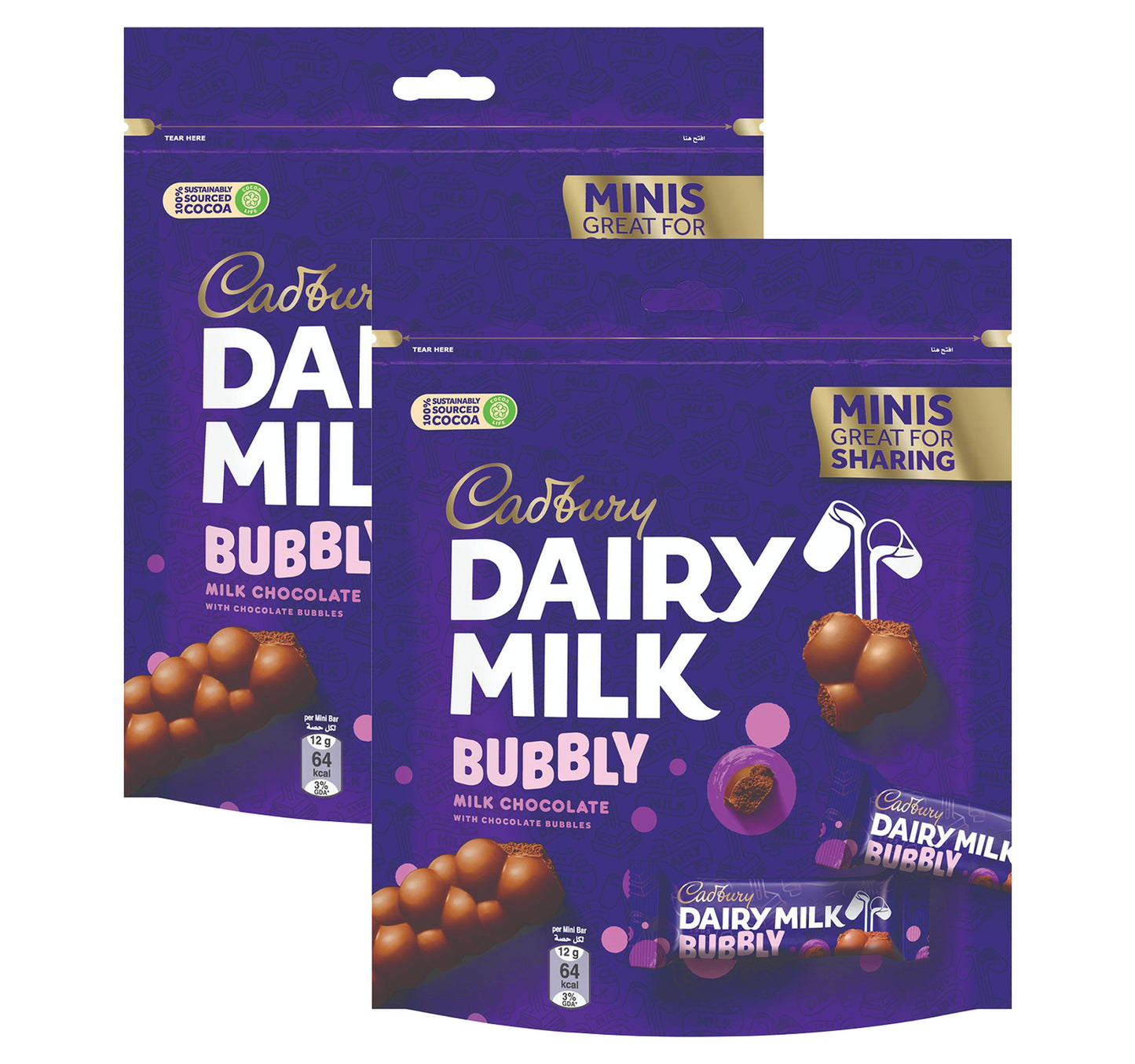 Cadbury Dairy Milk Bubbly Minis Milk Chocolate Bag Value Pack 2 x 156 g