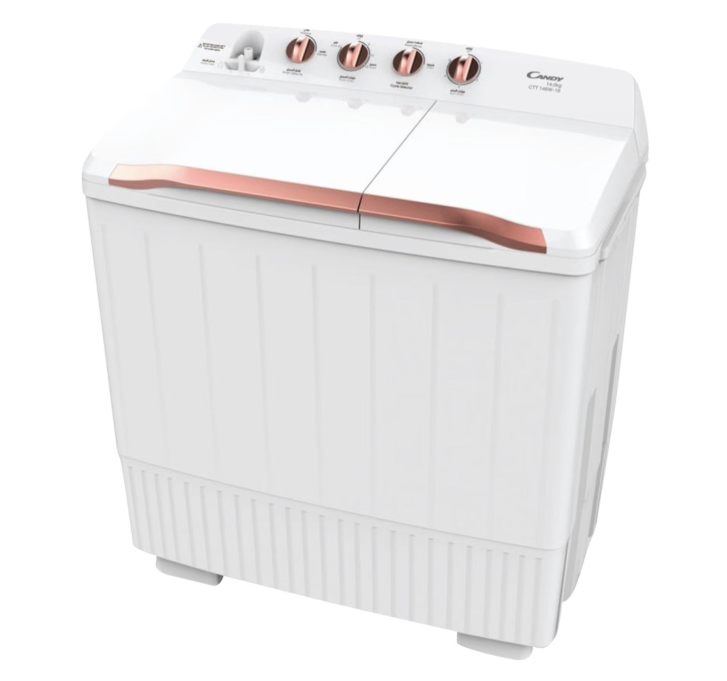 Candy Twin Tub Top Load Semi Automatic Washing Machine, 14/7.5 kg, 1350 RPM, White/Grey Colour, CTT148W-19