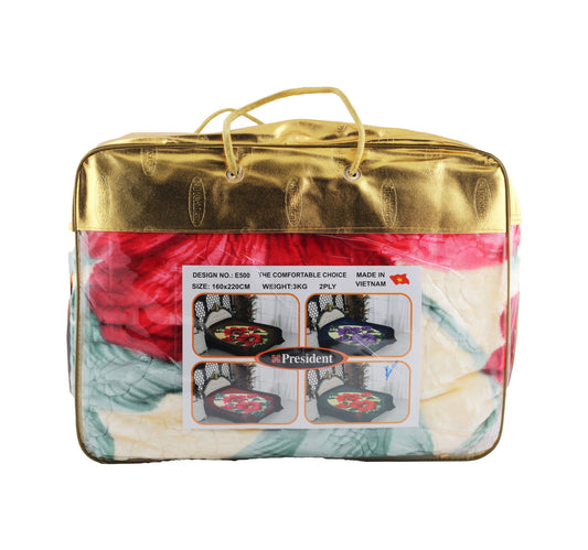 President Supersoft Blanket Vietnam 160 x 220cm 2ply 3kg Assorted