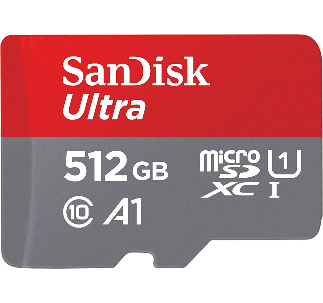 SanDisk Ultra UHS I MicroSD Card, 512 GB, 150MB/s, Gray/Red, SDSQUAC-512G-GN6MN