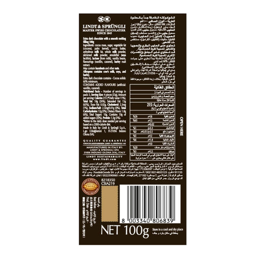 Lindt Lindor 60% Cacao Dark Chocolate 100 g