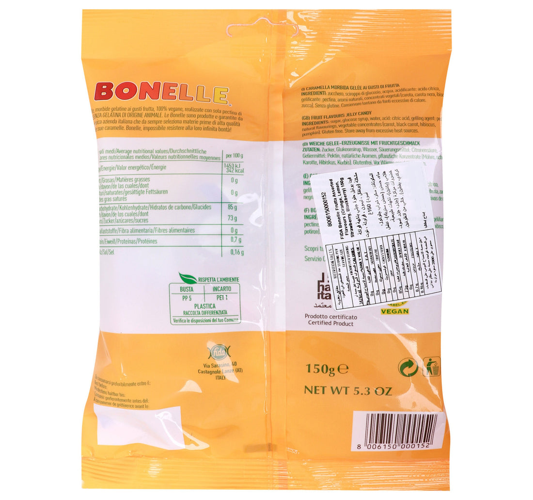 Bonelle Assorted Fruit Flavors Jelly Candies 150 g