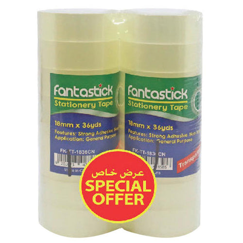 Fantastick Clear Tape 3/4in x 36yd 16 Rolls
