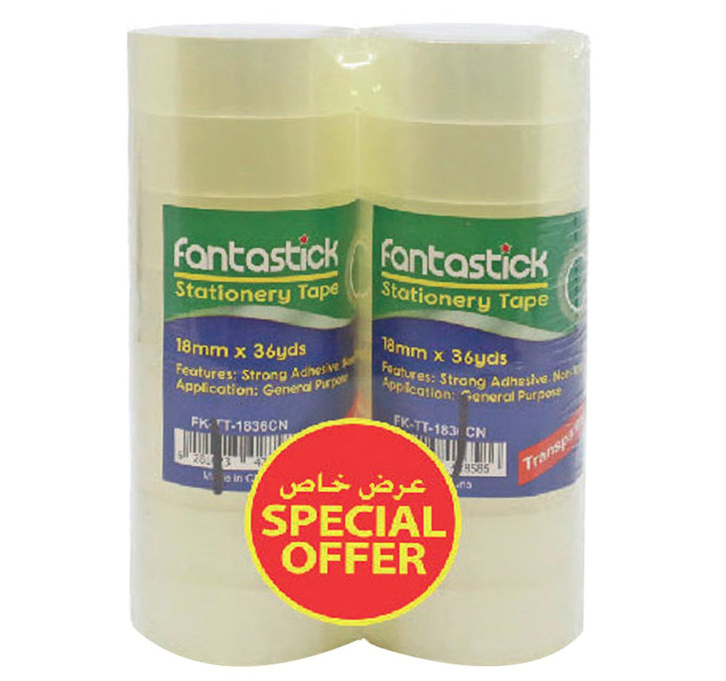 Fantastick Clear Tape 3/4in x 36yd 16 Rolls