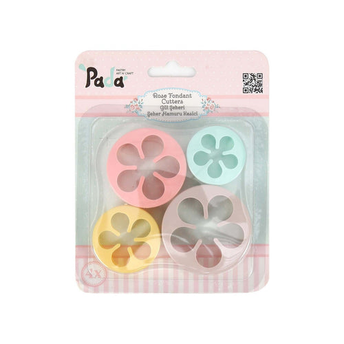 Sunplast Rose Fondant Cookie Cutters Set, 4 pcs, PD-3321