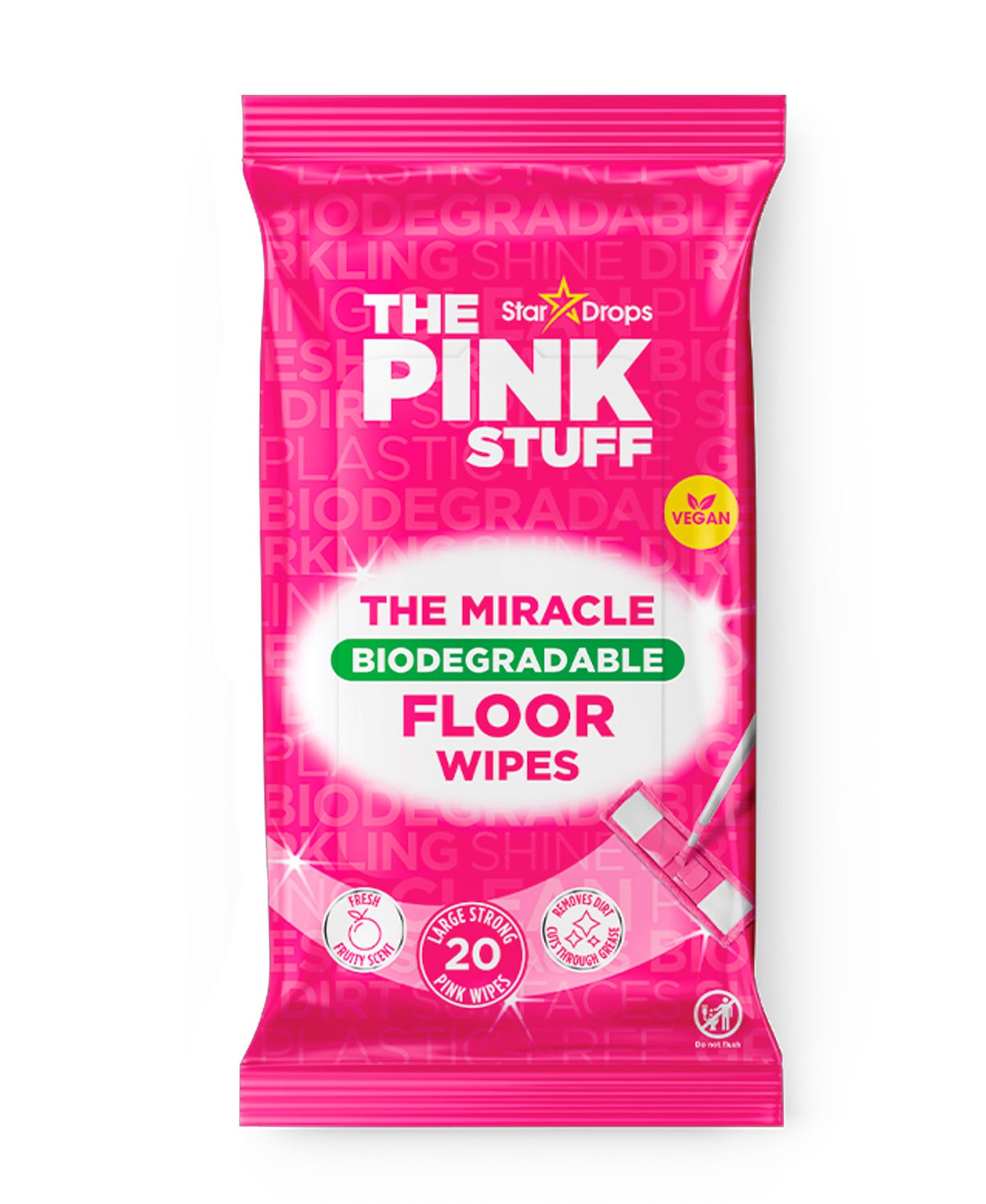 Star Drops Pink Stuff Miracle Biodegradable Floor Wipes 20 pcs