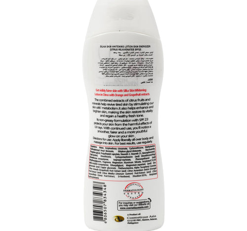 Silka Citrus Skin Whitening Lotion Skin Energizer SPF23 200 ml